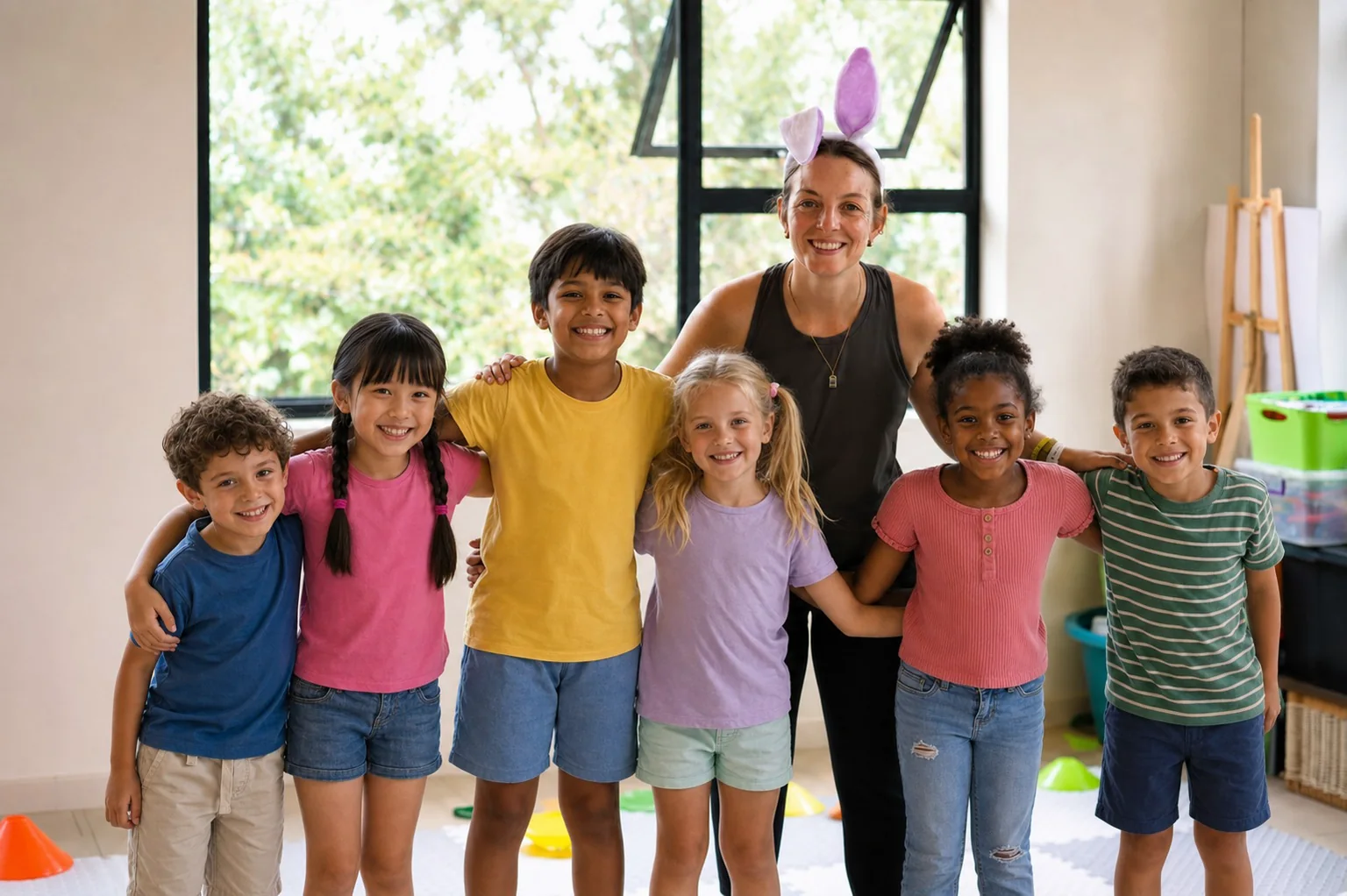 Karli Ceronio with children at Panda Play