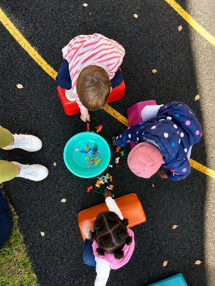 Young learners taking part in a Panda Play school activity